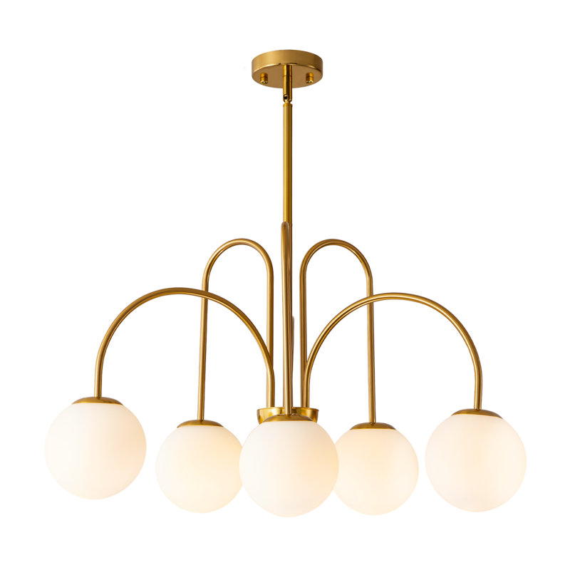 Canora Grey Spoffo 6Light Contemporary Gold Ceiling Light Frosted